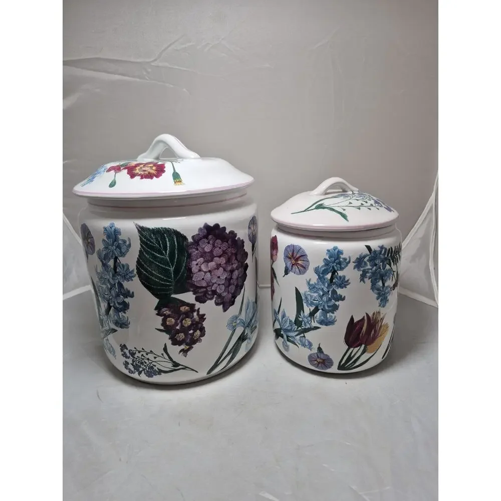 💥 Williams-Sonoma R.B. Bernarda Portugal Canisters - Set of 2 Floral Design